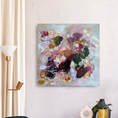 Abstrakt original konstverk "You have my heart" 60x60 cm bomulls canvas deep edge - Susanne Grahn