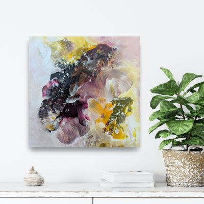 Abstrakt original konstverk 'Traces of Love' 30x30 cm