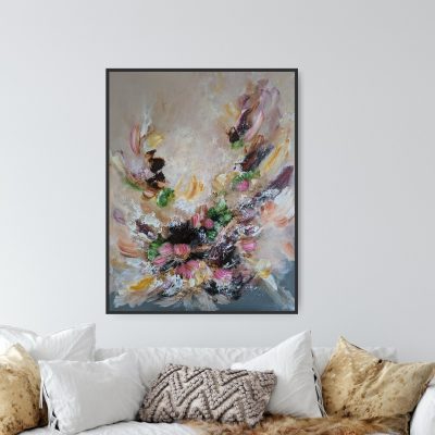Abstrakt original konstverk 'Harmony in Bloom' 80x100 cm på canvas (ram ingår ej) - Susanne Grahn
