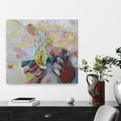 Abstrakt original konstverk 'Quiet Devotion' 30x30 cm deep edge - Susanne Grahn