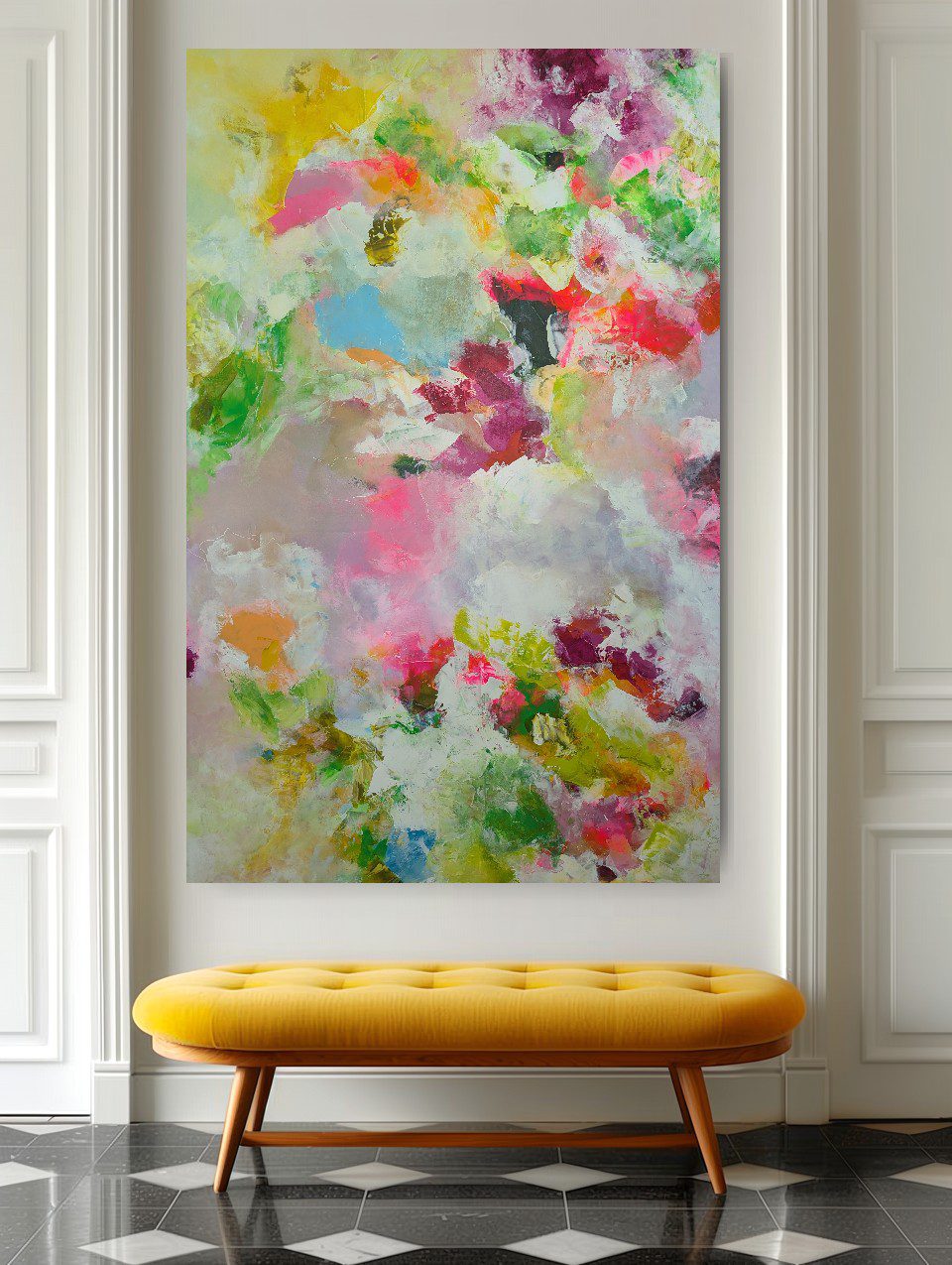Abstrakt original konstverk "Blooming Harmony" 130x203 cm Susanne Grahn