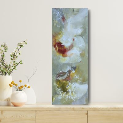 Abstrakt original konstverk "Muted Poetry 1" 20x50 cm