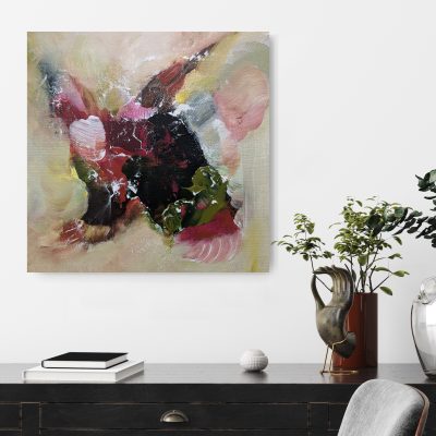 Abstrakt original konstverk "Bloom" 30x30 cm Diptyk